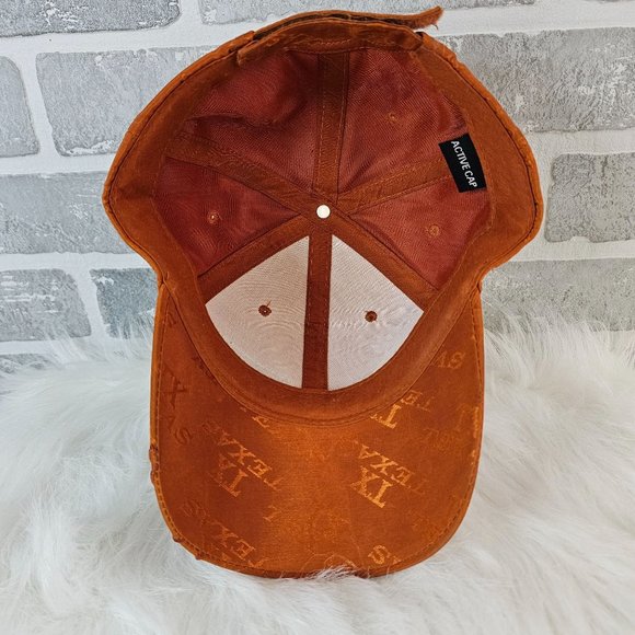 Texas Longhorns Ball Cap Burnt Orange Logo Embroidered Hook and Loop Adjustable - Picture 5 of 7